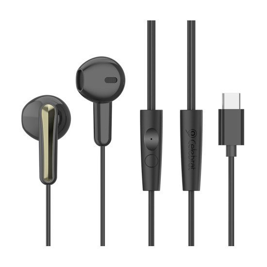 Celebrat Earphones Με Μικρόφωνο G37, Usb-C Σύνδεση, 14.2Mm, 1.2M, Μαύρα Celebrat Earphones Με Μικρόφωνο G37, Usb-C Σύνδεση, 14.2Mm, 1.2M, Μαύρα