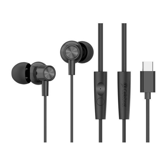 Celebrat Earphones Με Μικρόφωνο G38, Usb-C Σύνδεση, 10Mm, 1.2M, Μαύρα Celebrat Earphones Με Μικρόφωνο G38, Usb-C Σύνδεση, 10Mm, 1.2M, Μαύρα