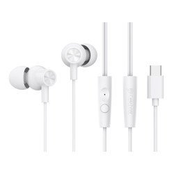 Celebrat Earphones Με Μικρόφωνο G38, Usb-C Σύνδεση, 10Mm, 1.2M, Λευκά
