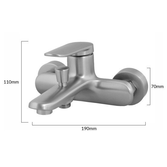 Bruno Μπαταρία Τοίχου Μπάνιου M31570-235C, Αναμεικτική, Ασημί