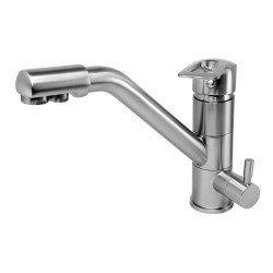 Bruno Μπαταρία Πάγκου Κουζίνας M54954-355N, Τρίοδη, Αναμεικτική, Ασημί