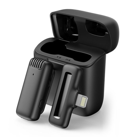 Apexel Ασύρματο Μικρόφωνο Apl-Mic013 Με Θήκη Φόρτισης, Lightning, 2.4Ghz, Μαύρο Apexel Ασύρματο Μικρόφωνο Apl-Mic013 Με Θήκη Φόρτισης, Lightning, 2.4Ghz, Μαύρο