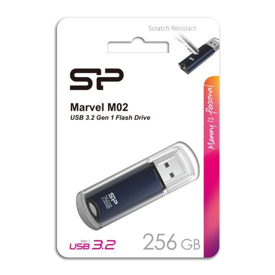 Silicon Power Usb Flash Drive Marvel M02, 256Gb, Usb 3.2, Μπλε Silicon Power Usb Flash Drive Marvel M02, 256Gb, Usb 3.2, Μπλε