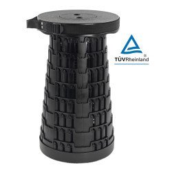 Powertech Πτυσσόμενο Καρεκλάκι Huh-0230, Αντοχή Έως 250Kg, 25.5X45Cm, Μαύρο