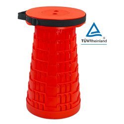 Powertech Πτυσσόμενο Καρεκλάκι Huh-0233, Αντοχή Έως 250Kg, 25.5X45Cm, Κόκκινο