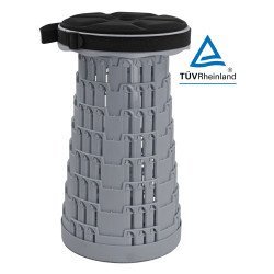 Powertech Πτυσσόμενο Καρεκλάκι Huh-0236 Με Μαξιλάρι, Αντοχή Έως 250Kg, 25.5X45Cm, Γκρι