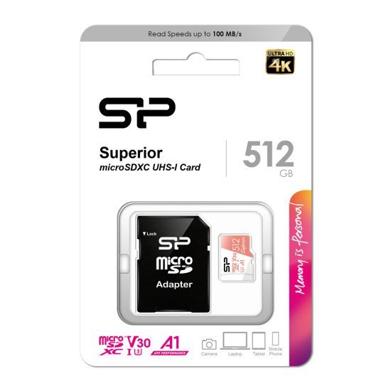 Silicon Power Κάρτα Μνήμης Microsdxc Superior, 512Gb, C10 Uhs-I U3 A1 V30 Silicon Power Κάρτα Μνήμης Microsdxc Superior, 512Gb, C10 Uhs-I U3 A1 V30
