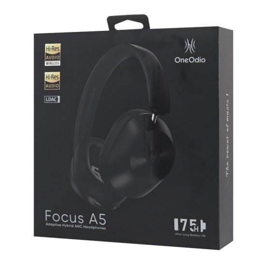Oneodio Headphones Focus A5, Ενσύρματα & Ασύρματα, Hybrid Anc, 40Mm, 600Mah, Μαύρο Oneodio Headphones Focus A5, Ενσύρματα & Ασύρματα, Hybrid Anc, 40Mm, 600Mah, Μαύρο
