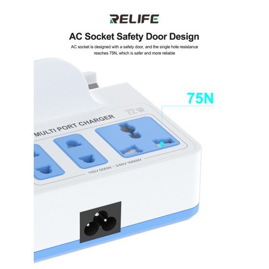 Relife Σταθμός Φόρτισης Rl-309H, Usb/3X Usb-C/3X Dc/Wireless, 72W, Λευκός Relife Σταθμός Φόρτισης Rl-309H, Usb/3X Usb-C/3X Dc/Wireless, 72W, Λευκός