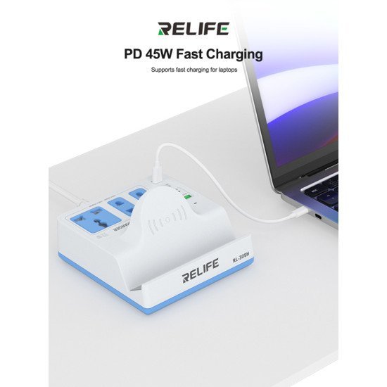 Relife Σταθμός Φόρτισης Rl-309H, Usb/3X Usb-C/3X Dc/Wireless, 72W, Λευκός Relife Σταθμός Φόρτισης Rl-309H, Usb/3X Usb-C/3X Dc/Wireless, 72W, Λευκός