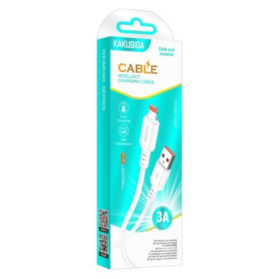 Kakusiga Καλώδιο Lightning Σε Usb Ksc-982, 3A, 480Mbps, 1M, Λευκό Kakusiga Καλώδιο Lightning Σε Usb Ksc-982, 3A, 480Mbps, 1M, Λευκό