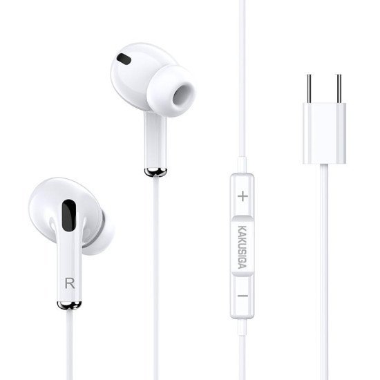 Kakusiga Earphones Με Μικρόφωνο Ksc-727, Usb-C Σύνδεση, 14.2Mm, 1.2M, Λευκά Kakusiga Earphones Με Μικρόφωνο Ksc-727, Usb-C Σύνδεση, 14.2Mm, 1.2M, Λευκά