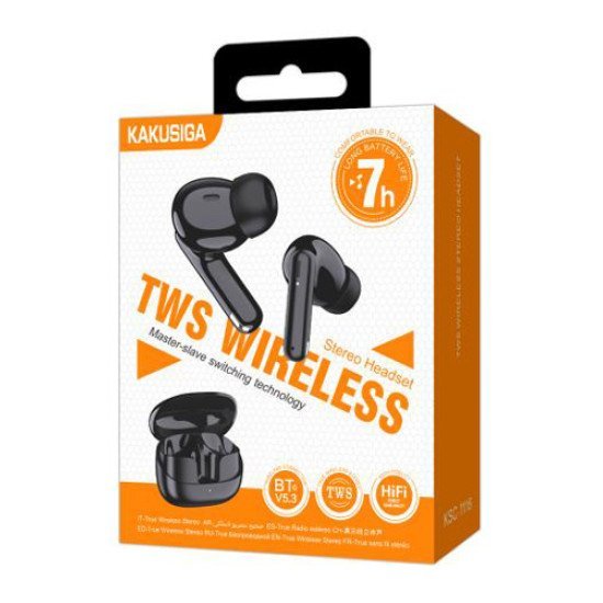 Kakusiga Earphones Με Θήκη Φόρτισης Ksc-1116, True Wireless, 13Mm, 40/320Mah, Μαύρα Kakusiga Earphones Με Θήκη Φόρτισης Ksc-1116, True Wireless, 13Mm, 40/320Mah, Μαύρα