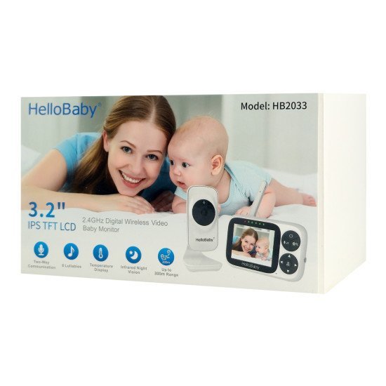 Hellobaby Ενδοεπικοινωνία Μωρού Hb2033 Με Κάμερα & Οθόνη 3.2", 720P Hellobaby Ενδοεπικοινωνία Μωρού Hb2033 Με Κάμερα & Οθόνη 3.2", 720P