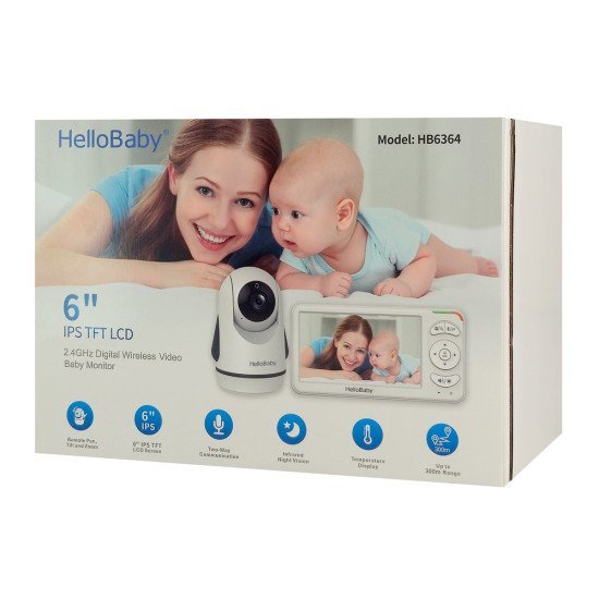 Hellobaby Ενδοεπικοινωνία Μωρού Hb6364 Με Κάμερα & Οθόνη 6", 720P, Ptz Hellobaby Ενδοεπικοινωνία Μωρού Hb6364 Με Κάμερα & Οθόνη 6", 720P, Ptz