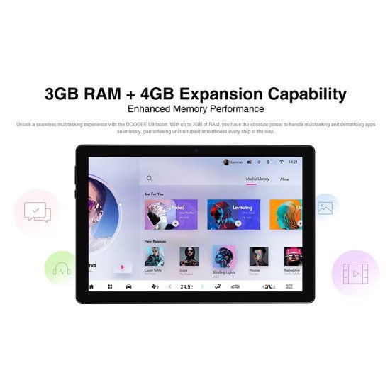 Doogee Tablet U9, 10.1", 3/64Gb, Android 13, 5060Mah, Γκρι Doogee Tablet U9, 10.1", 3/64Gb, Android 13, 5060Mah, Γκρι
