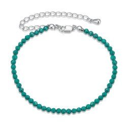 Bamoer Βραχιόλι Bsb204-Gn Με Συνθετική Τουρκουάζ, Ασήμι 925, Πράσινο
