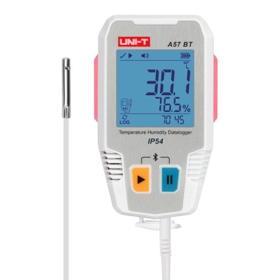 Uni-T Ψηφιακό Θερμόμετρο & Υγρασιόμετρο A57 Bt, -40~85 °C, Bluetooth, Ip54 Uni-T Ψηφιακό Θερμόμετρο & Υγρασιόμετρο A57 Bt, -40~85 °C, Bluetooth, Ip54