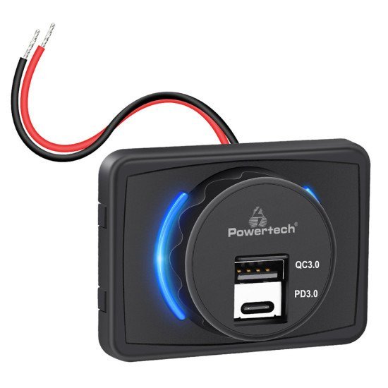 Powertech Πρίζα Usb Για Σκάφη & Οχήματα Ptl-027, Usb & Usb-C Powertech Πρίζα Usb Για Σκάφη & Οχήματα Ptl-027, Usb & Usb-C