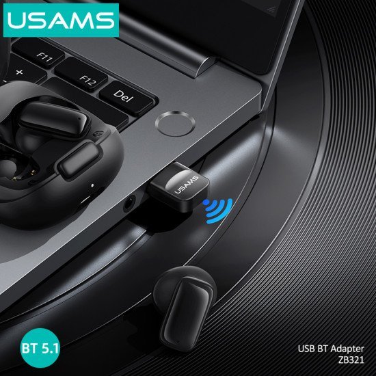 Usams Usb Αντάπτορας Bluetooth 5.1 Zb321, Μαύρος Usams Usb Αντάπτορας Bluetooth 5.1 Zb321, Μαύρος