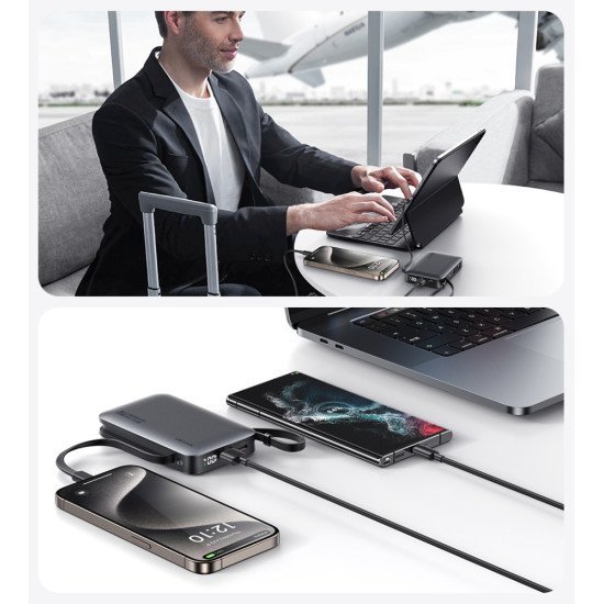 Usams Power Bank Cd228 Με 2X Καλώδια, 2X Θύρες Εξόδου, 10000Mah, 20W, Ασημί Usams Power Bank Cd228 Με 2X Καλώδια, 2X Θύρες Εξόδου, 10000Mah, 20W, Ασημί