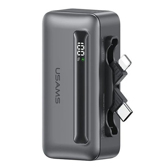 Usams Power Bank Cd233, Usb-C/Lightning Έξοδος, 4500Mah, 20W, Γκρι Usams Power Bank Cd233, Usb-C/Lightning Έξοδος, 4500Mah, 20W, Γκρι