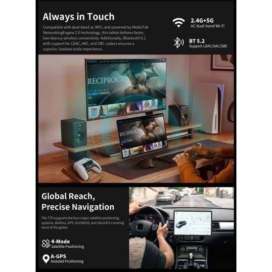 Teclast Tablet T70, 14", 8/256Gb, 4G, Android 14, 10000Mah, Μπλε