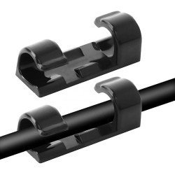 Οργανωτές Καλωδίων Ag702D Με Αυτοκόλλητο, 3X1.1X0.7Cm, Μαύρο, 20Τμχ