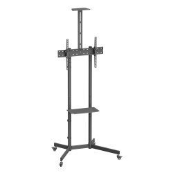 Brateck Βάση Τηλεόρασης Δαπέδου T1042T, 37-70", Έως 45Kg, Με Ράφια & Ροδάκια