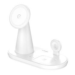 Ldnio Ασύρματος Φορτιστής Wl01 Με Led Φωτισμό, 3 Σε 1, 15W, Λευκός