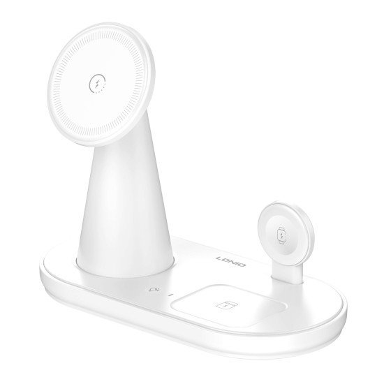 Ldnio Ασύρματος Φορτιστής Wl01 Με Led Φωτισμό, 3 Σε 1, 15W, Λευκός Ldnio Ασύρματος Φορτιστής Wl01 Με Led Φωτισμό, 3 Σε 1, 15W, Λευκός