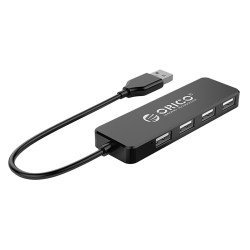 Orico Usb Hub Fl01, 4X Θυρών, Usb 2.0, 480Mbps, Usb Σύνδεση, Μαύρο