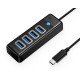 Orico Usb Hub Pw4U-C3, 4X Θυρών, Usb 3.0, 5Gbps, Usb-C Σύνδεση, Μαύρο Orico Usb Hub Pw4U-C3, 4X Θυρών, Usb 3.0, 5Gbps, Usb-C Σύνδεση, Μαύρο