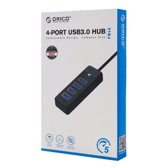 Orico Usb Hub Pw4U-C3, 4X Θυρών, Usb 3.0, 5Gbps, Usb-C Σύνδεση, Μαύρο Orico Usb Hub Pw4U-C3, 4X Θυρών, Usb 3.0, 5Gbps, Usb-C Σύνδεση, Μαύρο