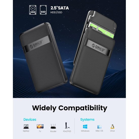 Orico Θήκη Για 2.5" Sata Hdd/Ssd 2577C3-V1, 6Gbps, Μαύρη Orico Θήκη Για 2.5" Sata Hdd/Ssd 2577C3-V1, 6Gbps, Μαύρη