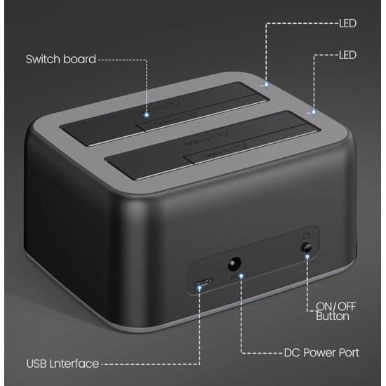 Orico Docking Station Για 2.5" Ή 3.5" Sata Hdd/Ssd 6829C3-V1, 2 Θέσεων, 5Gbps, Μαύρο Orico Docking Station Για 2.5" Ή 3.5" Sata Hdd/Ssd 6829C3-V1, 2 Θέσεων, 5Gbps, Μαύρο