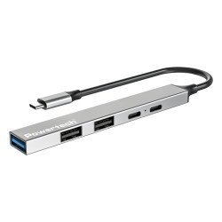 Powertech Usb Hub Pt-1414, 5X Θυρών, Usb 3.2, 5Gbps, 100W, Usb-C Σύνδεση, Γκρι Powertech Usb Hub Pt-1414, 5X Θυρών, Usb 3.2, 5Gbps, 100W, Usb-C Σύνδεση, Γκρι