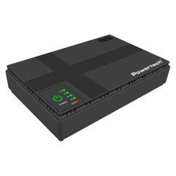 Powertech Mini Dc Ups Pt-1434, 18W, 10400Mah, 3X Dc, Usb/Lan/Poe, Μαύρο