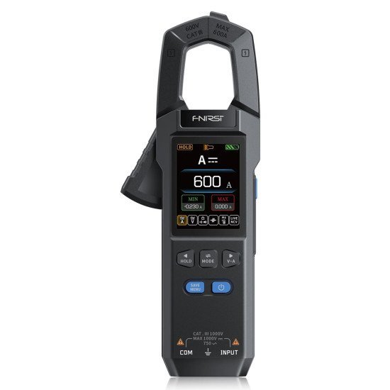 Fnirsi Ψηφιακή Αμπεροτσιμπίδα/Πολύμετρο Dmc-100, 600A Ac/Dc, Ncv, True Rms, Επαναφορτιζόμενη