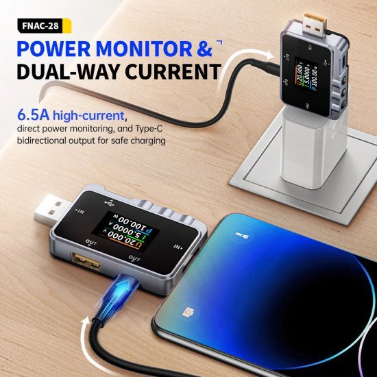 Fnirsi Usb Tester Φόρτισης Fnac-28, Usb & Usb-C