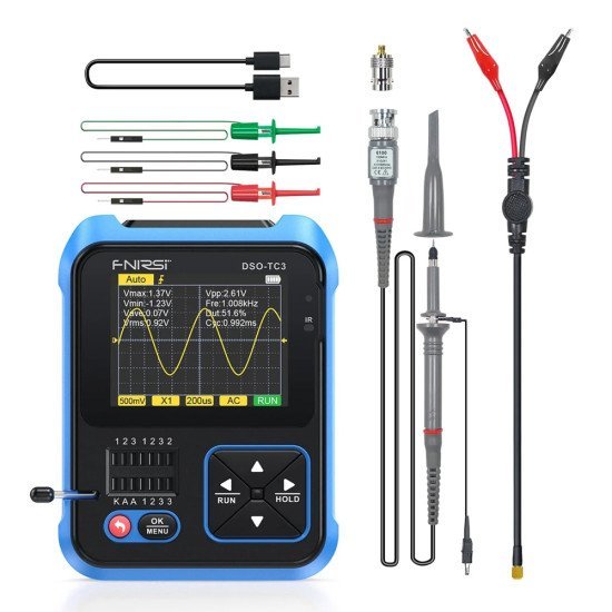 Fnirsi 3 Σε 1 Παλμογράφος/Signal Generator/Transistor Tester Χειρός Dso-Tc3, Επαναφορτιζόμενο