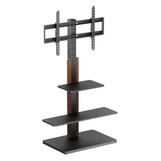 Powertech Βάση Τηλεόρασης Δαπέδου Pt-1422, 32-75", Έως 40Kg, Με Ράφια