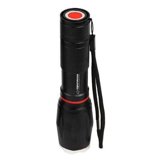 Esperanza Φορητός Φακός Led Eot070, 250Lm, Ipx3, Zoom, Με Μαγνήτη, Μαύρος