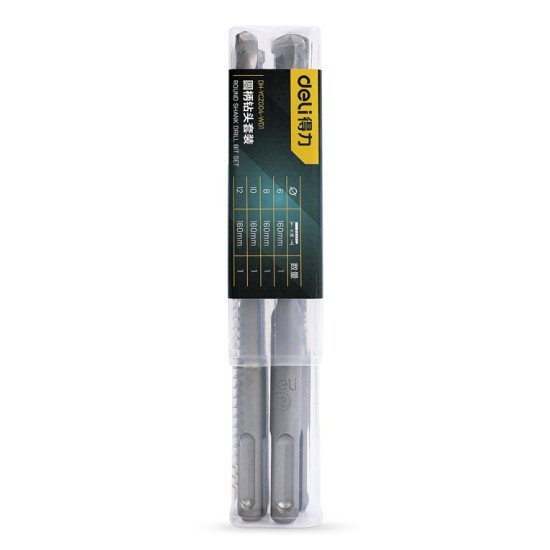 Deli Σετ Τρυπάνια Dh-Ycz004-Wd1 Για Τοίχο, 40Cr Yg8, 6/8/10/12X160Mm, Sds Plus, 4Τμχ