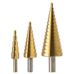 Deli Σετ Κωνικά Τρυπάνια Dh-Jtz0003-Ed1 Για Μέταλλο, Hss 4241, 4-12/4-20/4-32Mm, Κυλινδρικό, 3Τμχ