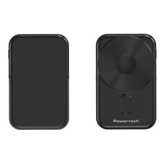 Powertech Power Bank Με Οθόνη Pt-1416, 10000Mah, Magnetic Wireless, 22.5W, Μαύρο