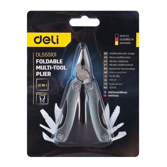 Deli Πολυεργαλείο 12 Σε 1 Dl555101, Πτυσσόμενο, 105Mm Deli Πολυεργαλείο 12 Σε 1 Dl555101, Πτυσσόμενο, 105Mm