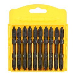 Deli Σετ Μύτες Κατσαβιδιού Dl252202 Για Δραπανοκατσάβιδο, Διπλή Κεφαλή, Σταυρωτές, Ph2X65Mm, 10Τμχ