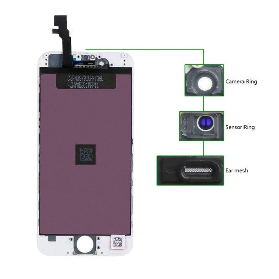 Tianma High Copy Lcd Για Iphone 6G, Camera-Sensor Ring, Ear Mesh, White Tianma High Copy Lcd Για Iphone 6G, Camera-Sensor Ring, Ear Mesh, White
