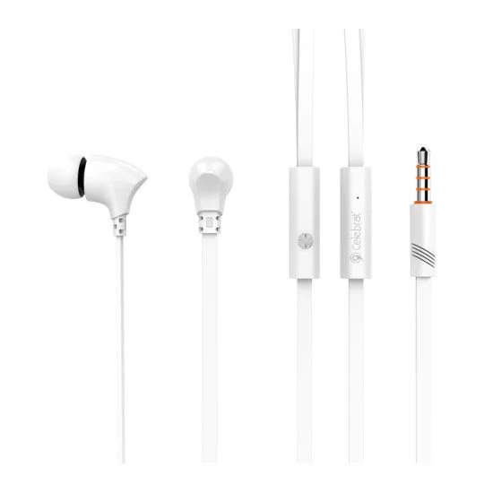Celebrat Earphones Με Μικρόφωνο G3, On/Off, 10Mm, 1.2M, Λευκά